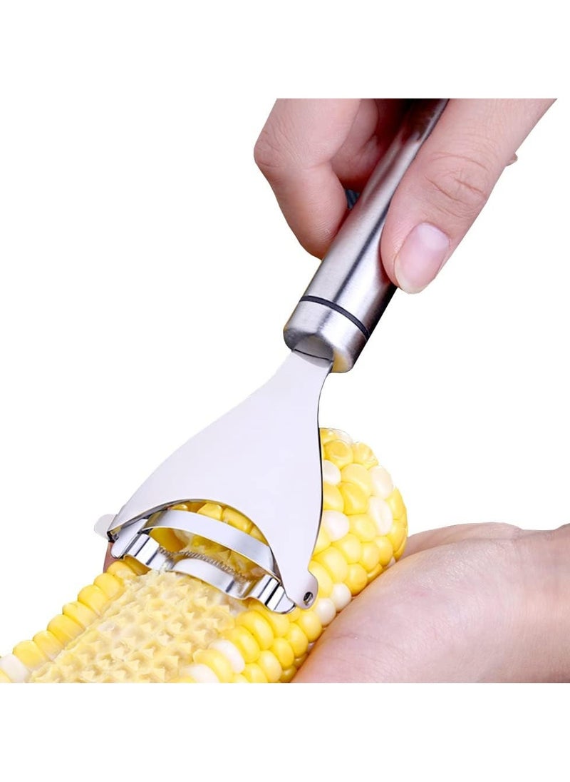 HW Deluxe Corn Stripper,Corn Cob Peeler Corn Remover Corn Kerneler with Stainless Steel Blades and Hand Protector  - Image 1