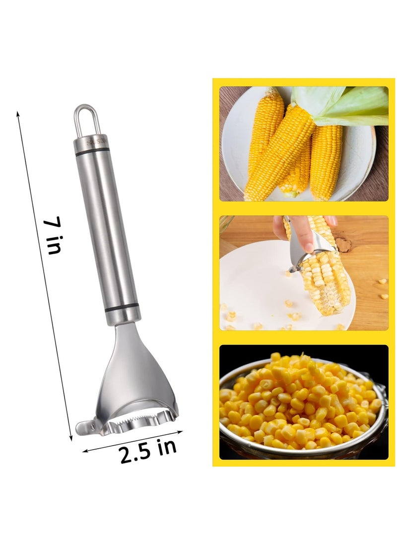 HW Deluxe Corn Stripper,Corn Cob Peeler Corn Remover Corn Kerneler with Stainless Steel Blades and Hand Protector  - Image 5