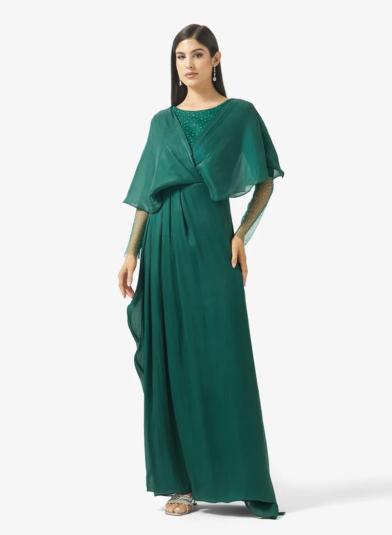 نمشي x فستان شيفون غير متماثل