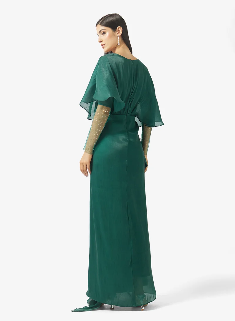 نمشي x فستان شيفون غير متماثل