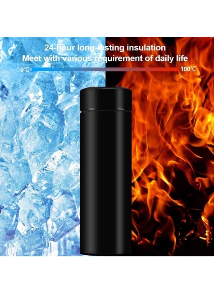 Generic - Digital Thermal Mug and Thermos, Original 500 ml, Smart Thermal Bottle with LED Digital Screen Displaying Temperature, Insulated Tea and Coffee Thermos with Air Vacuum Technology Made of 304 Stainless Steel, Suitable for Travel and Hot/Cold Beverages for Kids and Infants, Leak-Proof Design with Touch Screen, Perfect Gift for Outdoor Use, Office, Home, and Sports, Available in Elegant Black Satin Color. - Image 1
