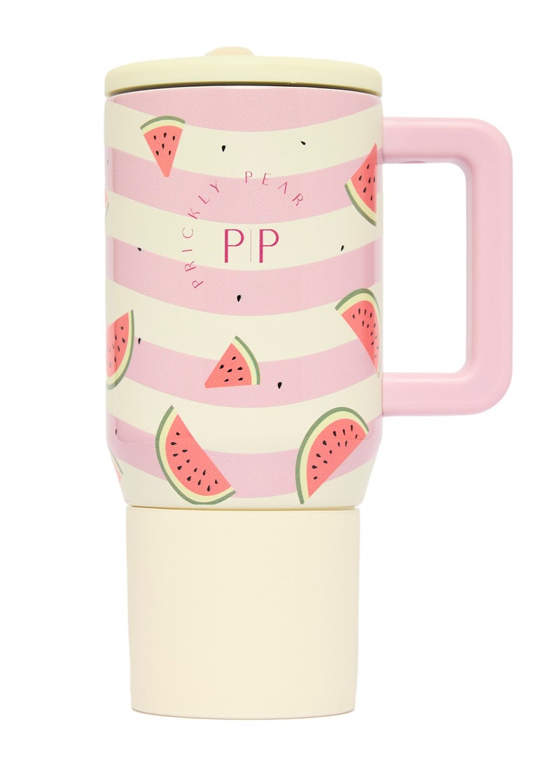 Prickly Pear Stainless Steel Water Bottle 20 Oz Mini Hydrator Pink Watermelon Stripe  - Image 2