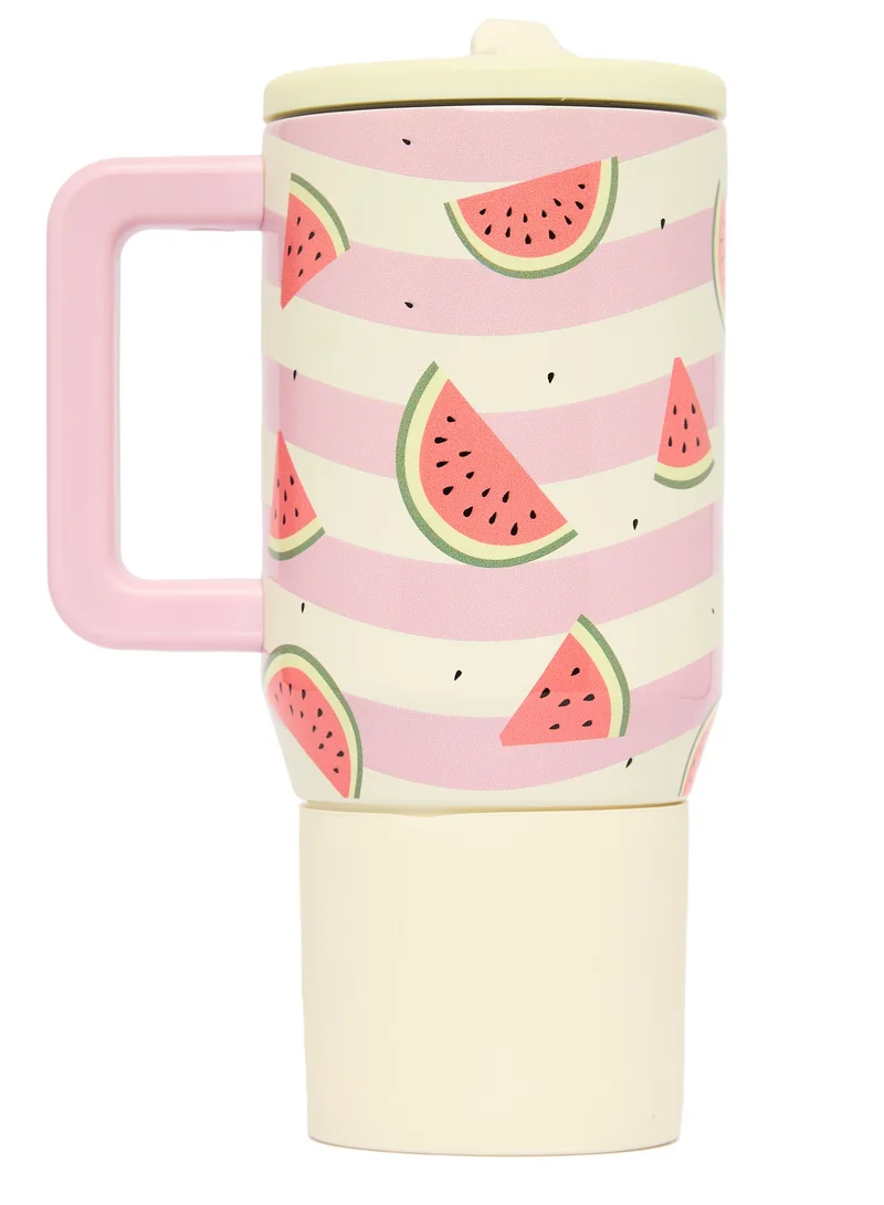 Prickly Pear Stainless Steel Water Bottle 20 Oz Mini Hydrator Pink Watermelon Stripe