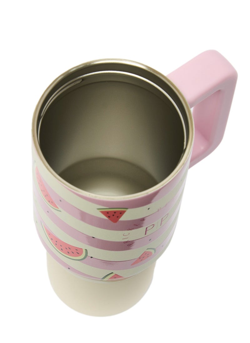 Prickly Pear Stainless Steel Water Bottle 20 Oz Mini Hydrator Pink Watermelon Stripe  - Image 5
