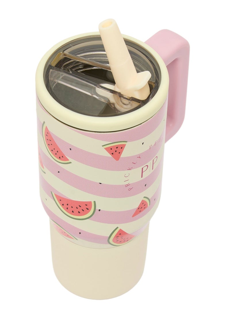 Prickly Pear Stainless Steel Water Bottle 20 Oz Mini Hydrator Pink Watermelon Stripe  - Image 3