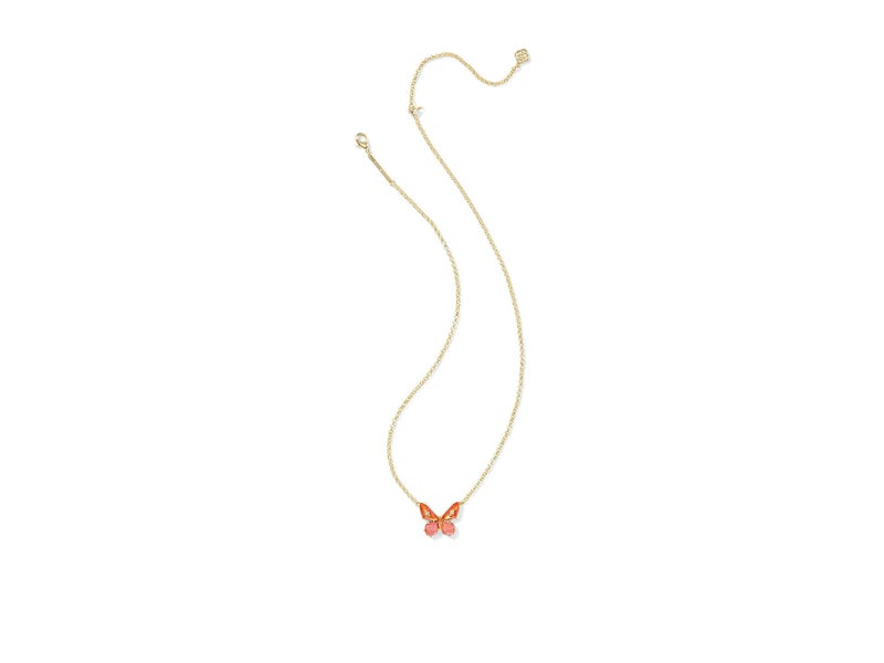 Kendra Scott Womens Bianca Butterfly Short Pendant Necklace Gold Orange Mix One Size - Image 2