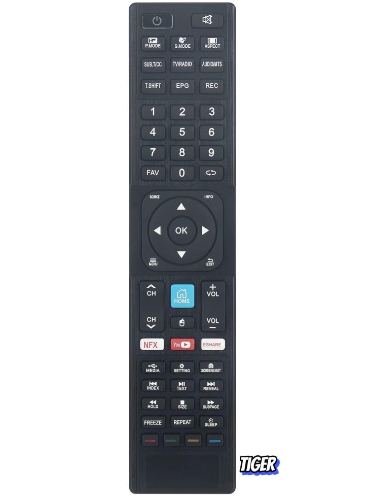 TIGER RM-C3401 Replacement Remote Control – Compatible with JVC 4K UHD Smart LED TVs LT-55N775A, LT-55N685A, LT-65N785A, and More – Universal TV Remote for Easy Navigation and Control - Image 1