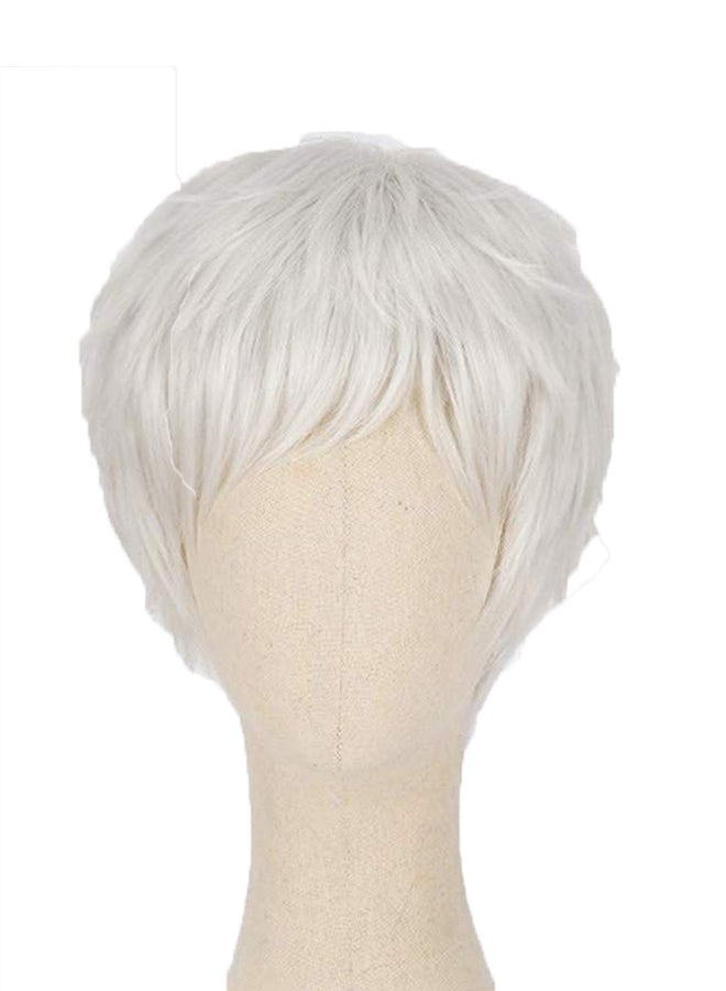 NIBEMINENT Anime Short Straight Wig White