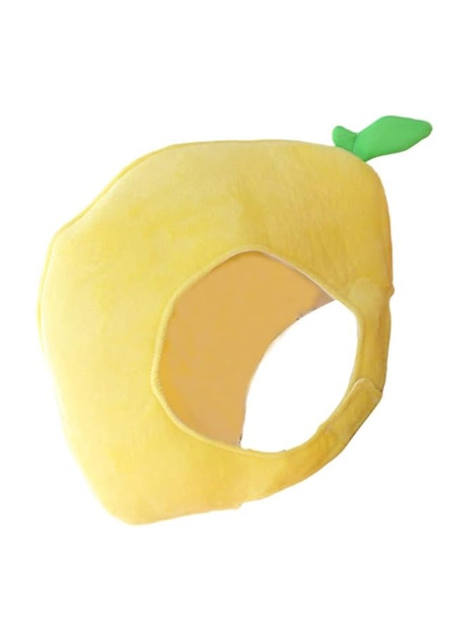 Generic Lemon Head Cover for Kids, Adorable Yellow Lemon Beret, Soft Plush Party Hat, Comfortable PP Cotton Hood, Fun Costume Accessory for Dress-Up and Photo Props, One Size Fits All. - Image 1