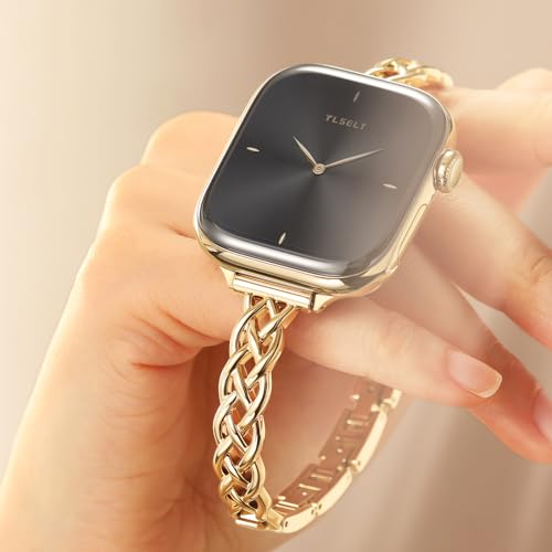 Tlselt Silm Bracelet Compatible with Apple Watch Bands 38/40/41/42/44/45/46/49mm for Women, Celtic Thin Dressy Stainless Steel Metal Designer Fancy Strap for iWatch Series 11 10 9 8 7 6 5 4 3 SE Ultra - Image 4