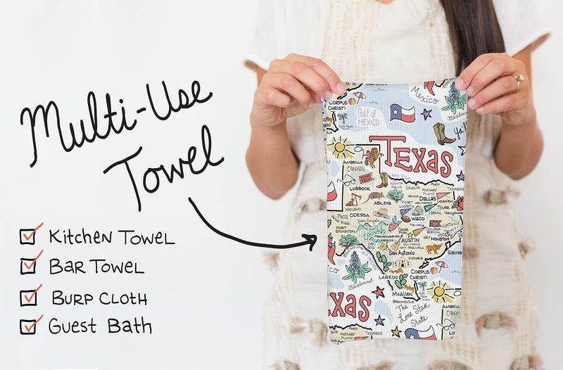 Fish Kiss Fish Kiss 16""x24"" New York Map Towel is 100% Microfiber Waffle Weave Help You Explore in Detail - Our Super Absorbent & Soft  Machine Washable State Map Towel is Stain & Wrinkle Resistant - Image 3