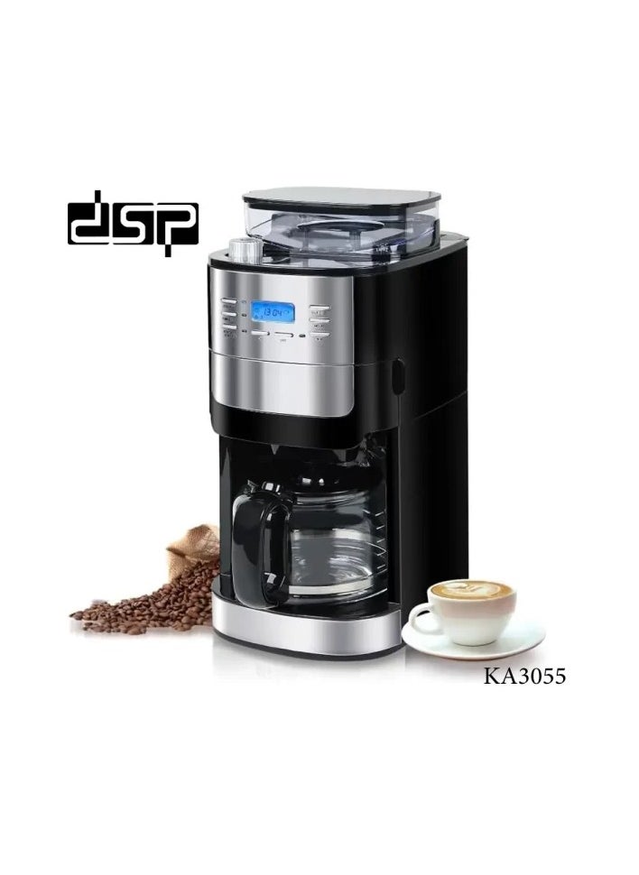 DSP DSP Coffee Maker, coffee machine, 1000W, 2-in-1 Coffee Machine with Grinder - 12 Cup Capacity, 24-Hour Programmable, Adjustable Coffee Strength, KA3055  - Image 1