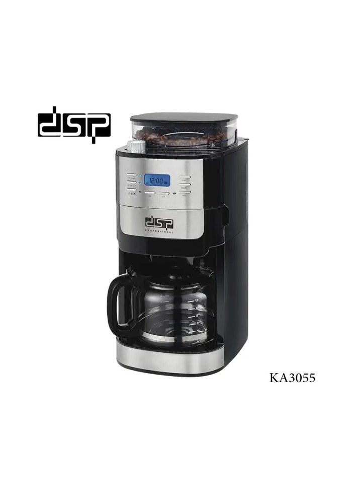 DSP DSP Coffee Maker, coffee machine, 1000W, 2-in-1 Coffee Machine with Grinder - 12 Cup Capacity, 24-Hour Programmable, Adjustable Coffee Strength, KA3055  - Image 2