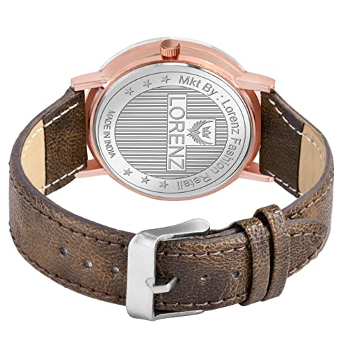 LORENZ Gift Set Combo Of Brown Analog Watch Sunglasses & Wallet For Men | Cm-3092Sn13-Wl-56, Round, Mirrored - Image 3