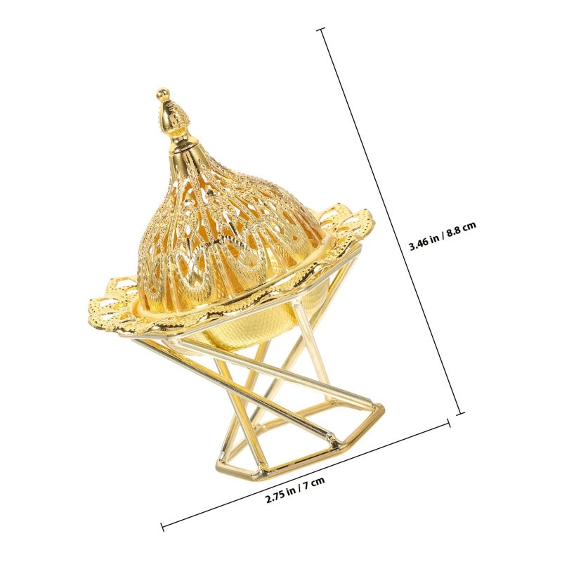 Vintage Arabic Metal Incense Burner Holder Retro Cone Censer For Home Office Decor - Image 3