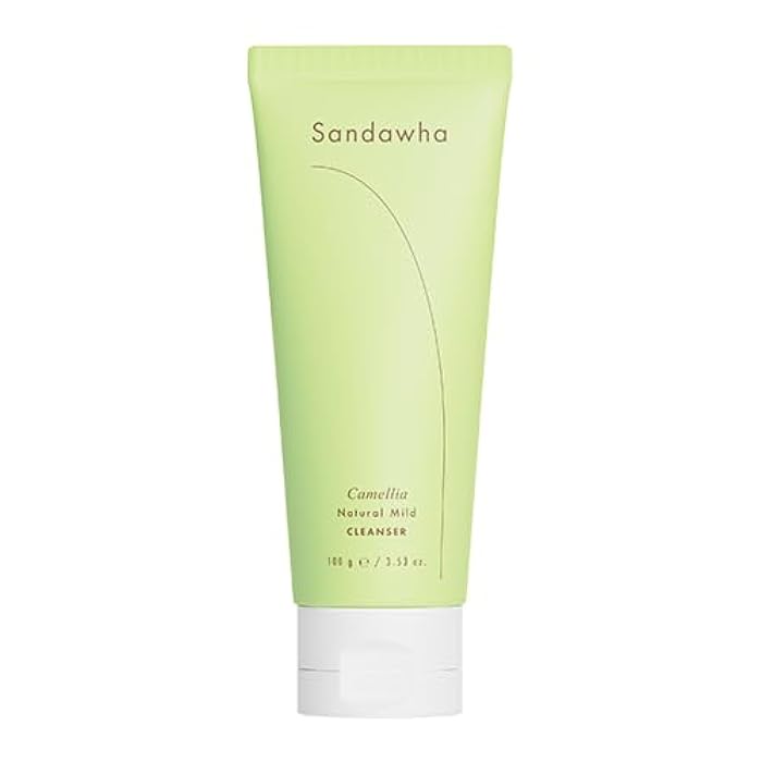 Sandawha سانداوا SKINCURE منظف طبيعي لطيف للغاية - غسول وجه نباتي للعناية بالبشرة الكورية مع كامليا جيجو، متوازن الرقم الهيدروجيني ومهدئ للبشرة الجافة والحساسة، 3.53 أونصة. - Image 1