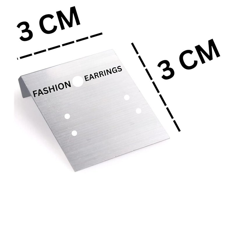 ST logo 100 Pcs Plastic Jewelry Earring Display Cards Ear Stud Plastic Earring Card Holder Jewelry Organizer Jewelry Packaging DIY Holder (100 Pcs silver) - Image 3
