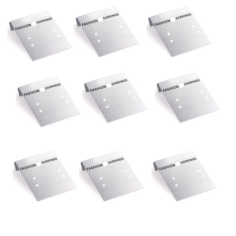 ST logo 100 Pcs Plastic Jewelry Earring Display Cards Ear Stud Plastic Earring Card Holder Jewelry Organizer Jewelry Packaging DIY Holder (100 Pcs silver) - Image 2