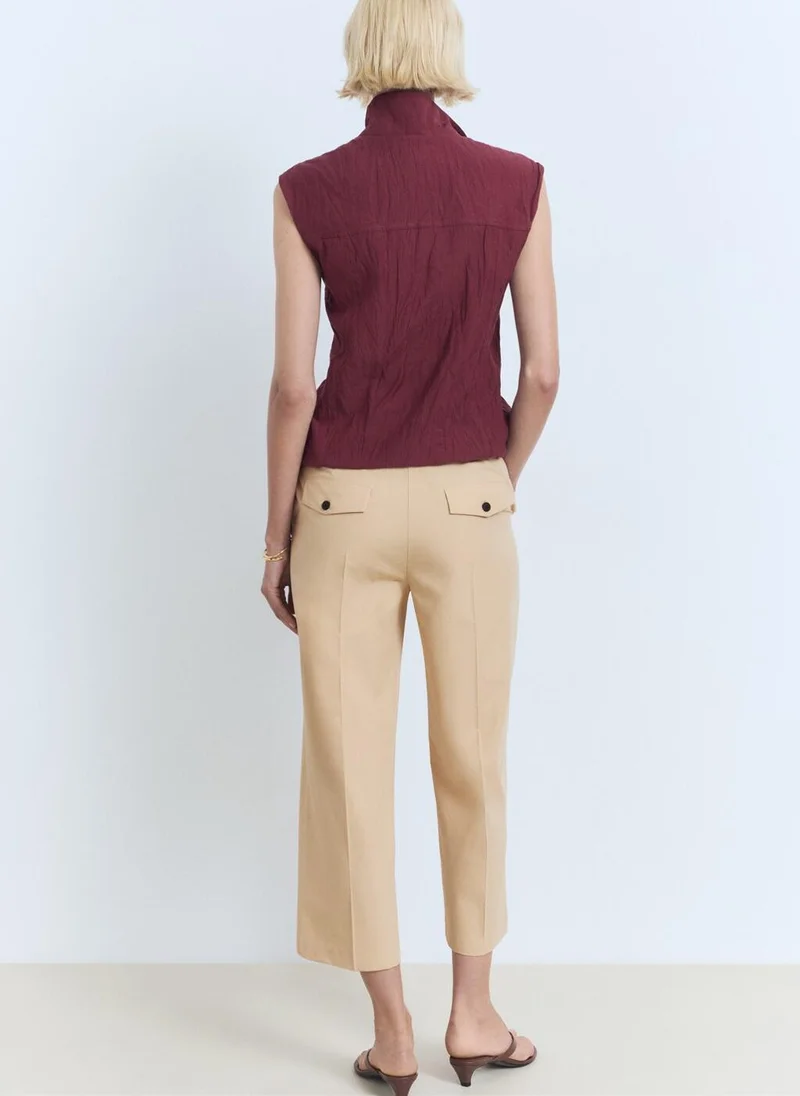 مانجو Straight-cut crop trousers