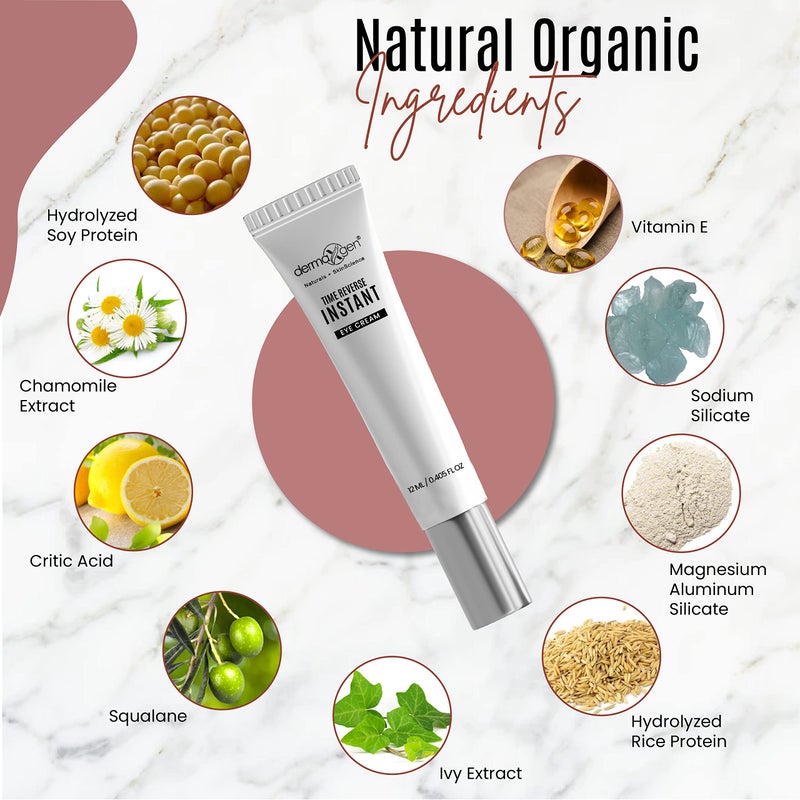Dermaxgen Instant Eyelift Cream Time Reverse Treatment For Dark Circles, Puffy Eyes, & Wrinkles Anti Aging Serum Reduces Under Eye Bags, Wrinkles, Dark Circles, Fine Lines & Crow's Feet Instantly - 12 - Image 2