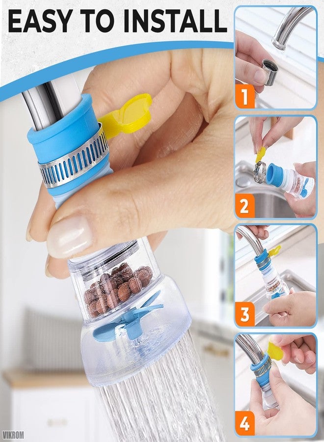 VIKROM 3 Pcs Faucet Filter Set - Water Faucet Extenders 360 Rotating, Adjustable Water Purifier for Sink (0.83 x 2.6 x 1.85), Easy to Install and Store, Reduce Water Waste, Good for Kitchen and Bathroom - Image 4