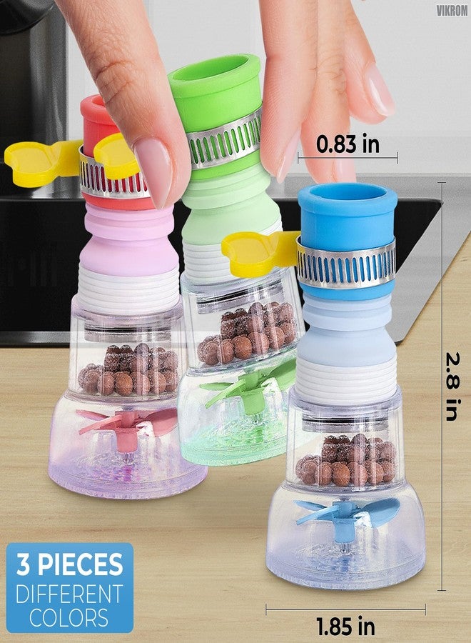 VIKROM 3 Pcs Faucet Filter Set - Water Faucet Extenders 360 Rotating, Adjustable Water Purifier for Sink (0.83 x 2.6 x 1.85), Easy to Install and Store, Reduce Water Waste, Good for Kitchen and Bathroom - Image 2