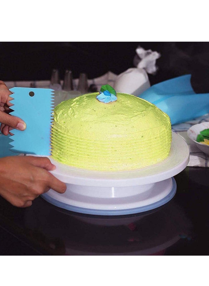 Cake Decorating Supplies Kit, 107 pieces - Cake Stand, Disposable and Reusable Piping Bags, Stainless Steel Piping Tips, Silicone Cupcake Molds, Cake Scrapers, Spatulas - Image 3