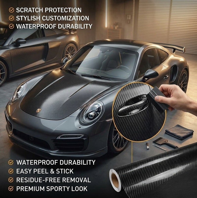 Dunekart Vinyl Car Wrap Sheet Roll | Adhesive Decal Sticker for Vehicle Customization | Flexible DIY Vinyl Film - Image 2
