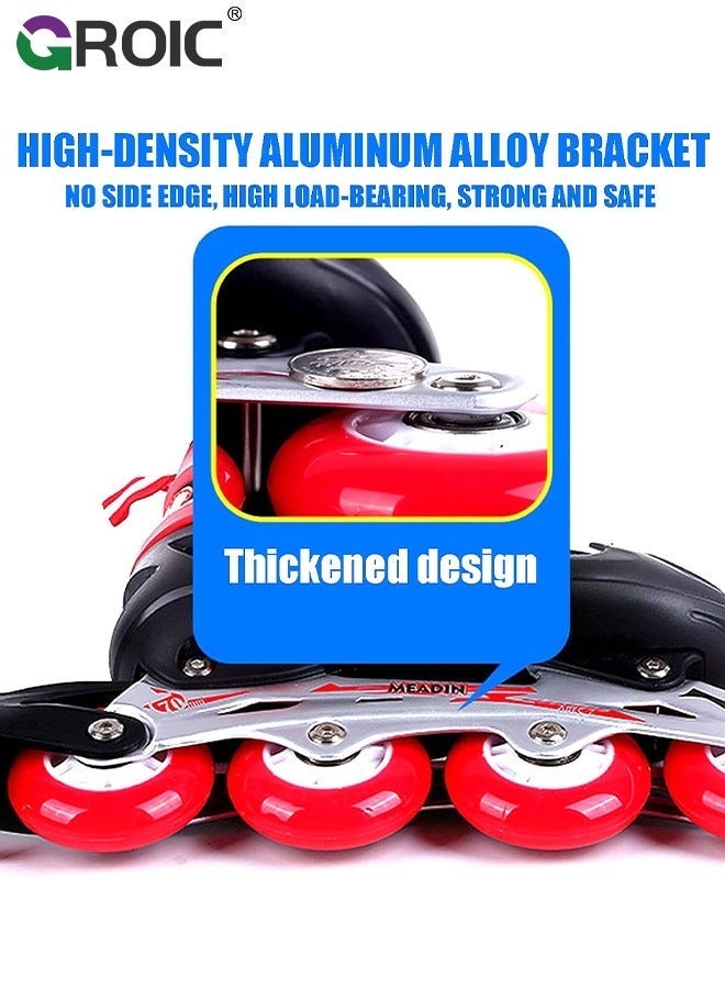 GROIC Kids Roller Skates, Adjustable Inline Skates Women Size, for Outdoor and Indoor with Light Up Flash LED Wheels, Luminous Shoes, Ages 6+ - Image 5