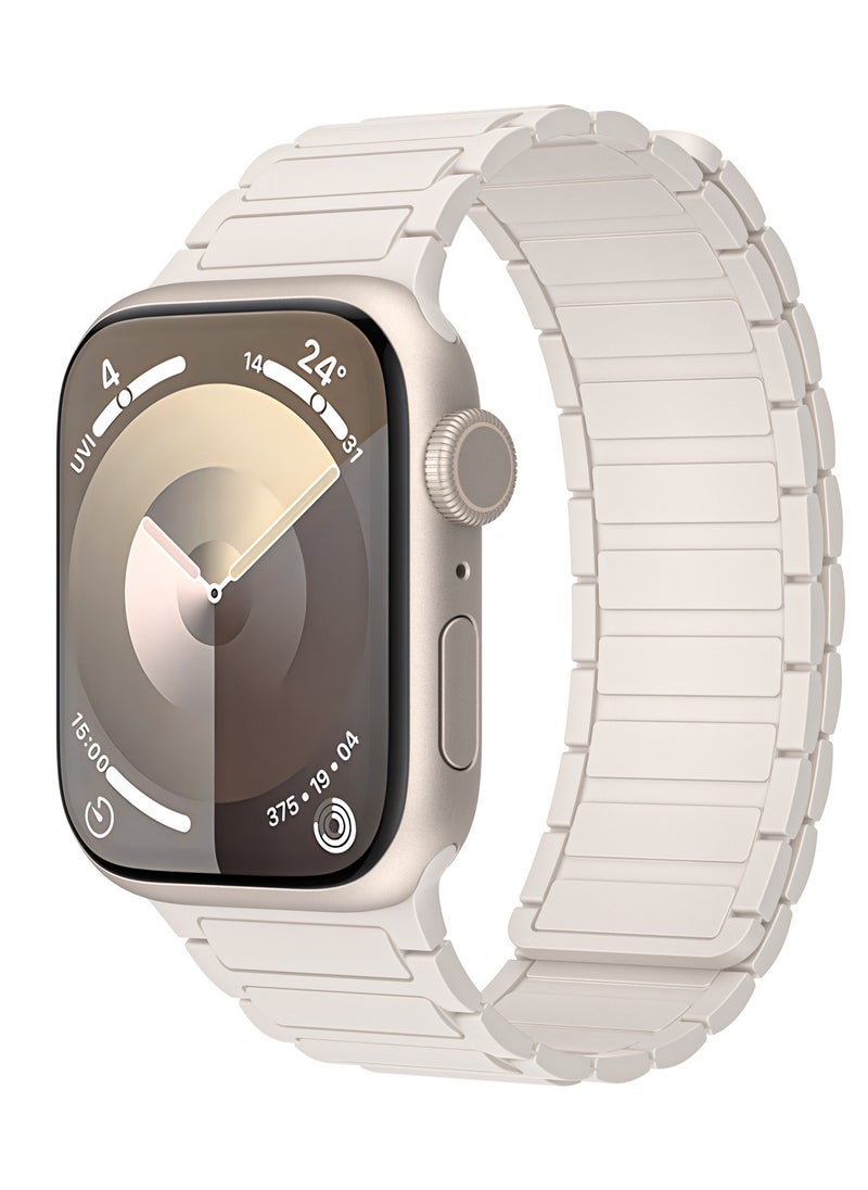 Generic - Magnetic Silicone Band for Apple Watch Ultra Ultra2/ 9 8 7 6 5 4 3 2 1 SE,Soft Silicone Waterproof Strap Wristbands Compatible with iWatch Apple Watch Series Ultra 49mm 45mm 44mm 42mm Women Men - Image 1