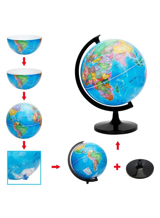 EXERZ 25cm World Globe Political Map - Educational Geographic School Globe - Self Assembled - 25cm Diameter - Image 5