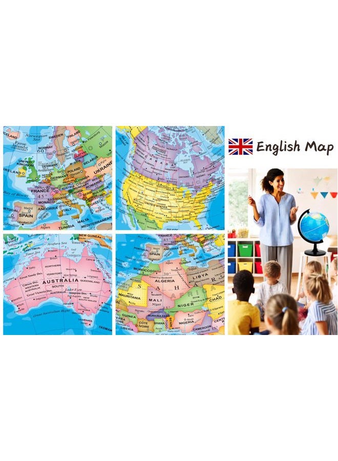 EXERZ 25cm World Globe Political Map - Educational Geographic School Globe - Self Assembled - 25cm Diameter - Image 3