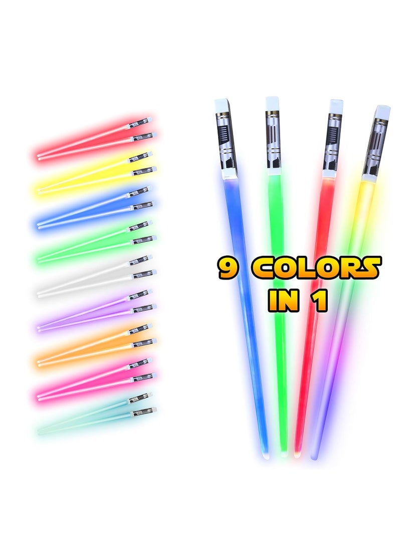 Generic - Colorful LED Light Up Chopsticks, 2 Pairs, Reusable and Eco-Friendly, Lightweight and Food Safe Utensils for Parties and Gifts - Image 1