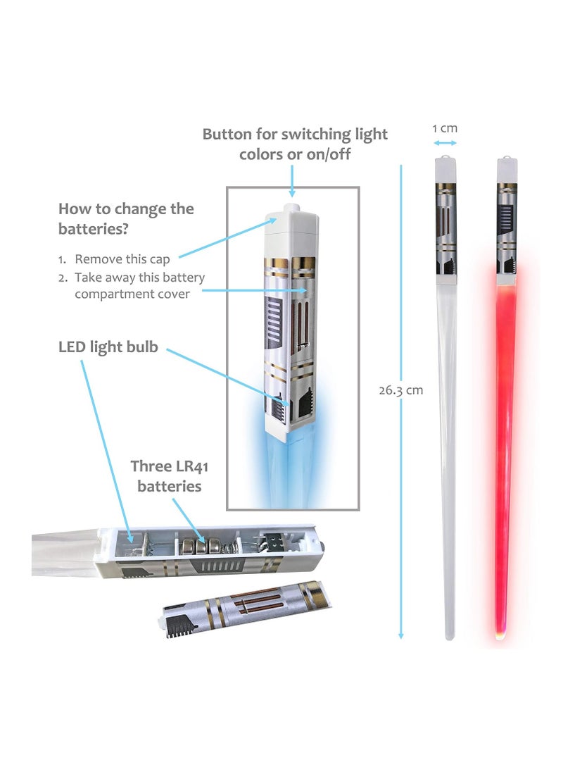 Generic - Colorful LED Light Up Chopsticks, 2 Pairs, Reusable and Eco-Friendly, Lightweight and Food Safe Utensils for Parties and Gifts - Image 1