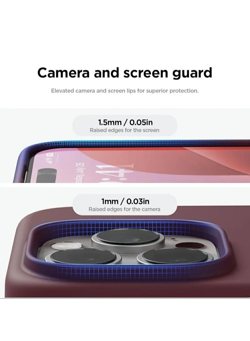 Silicone Case Compatible with iPhone 16 Pro Max, Slim Liquid Silicone Phone Case with 3-Layer Soft TPU Lining Shockproof, (Burgundy) - Image 3