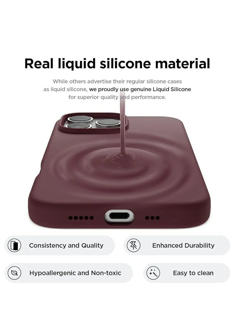 Silicone Case Compatible with iPhone 16 Pro Max, Slim Liquid Silicone Phone Case with 3-Layer Soft TPU Lining Shockproof, (Burgundy) - Image 5