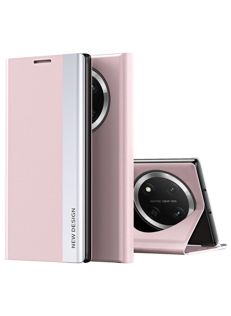 X-level Honor X9c Flip Case,Ultra Slim TPU Leather Full Body Protection Magnetic Stand Shockproof Phone Cover,Pink  - Image 1