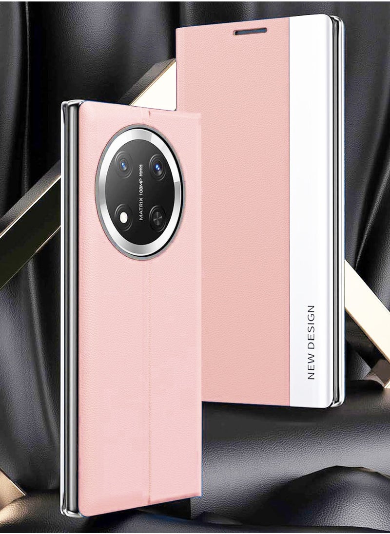 X-level Honor X9c Flip Case,Ultra Slim TPU Leather Full Body Protection Magnetic Stand Shockproof Phone Cover,Pink  - Image 2
