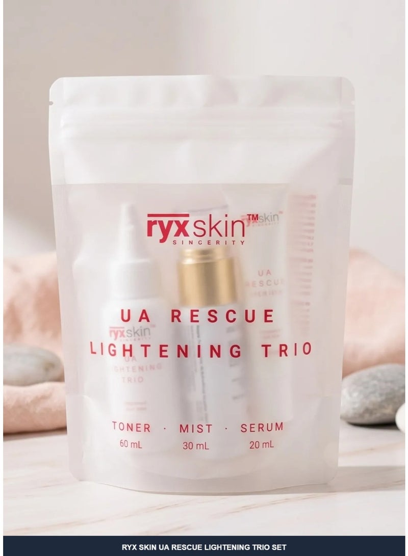 RYX Skin UA Rescue Lightening Trio Skincare Set – Toner 60ml + Mist 30ml + Serum 20ml | 3-Piece Facial Care Kit