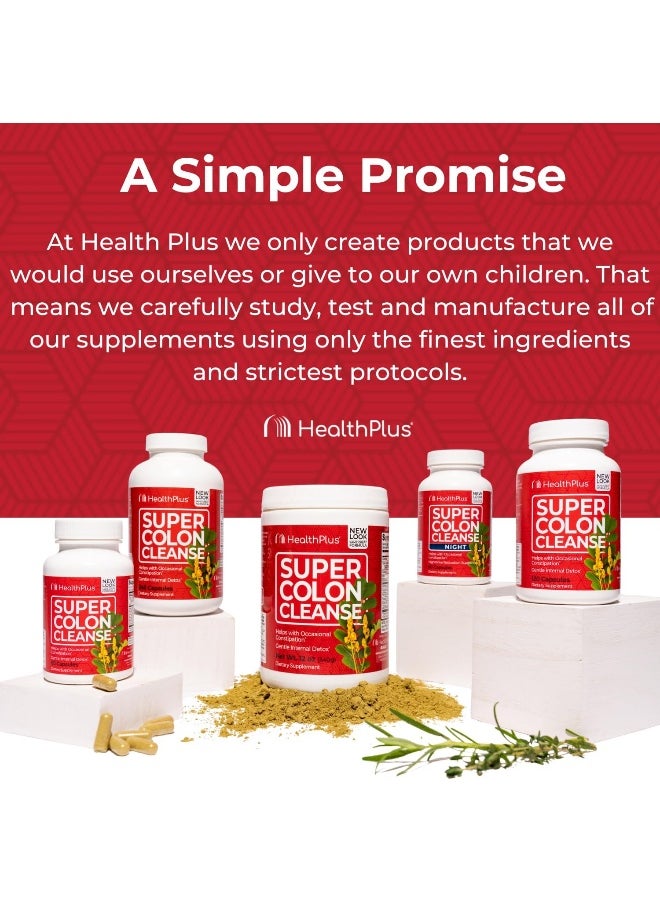 Health Plus - Super Colon Cleanse, Night, 515 Mg, 60 Capsules - Image 1