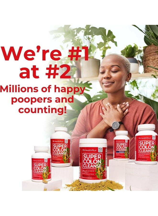 Health Plus - Super Colon Cleanse, Night, 515 Mg, 60 Capsules - Image 1