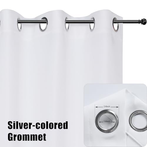 BONZER ستائر خارجية من بونزر للباحة مقاومة للماء، خصوصية سميكة ممتازة، ستائر خارجية مقاومة للعوامل الجوية للبرندة، الجازبو، السطح، 1 لوحة، 54W x 84L بوصة، أبيض - Image 2