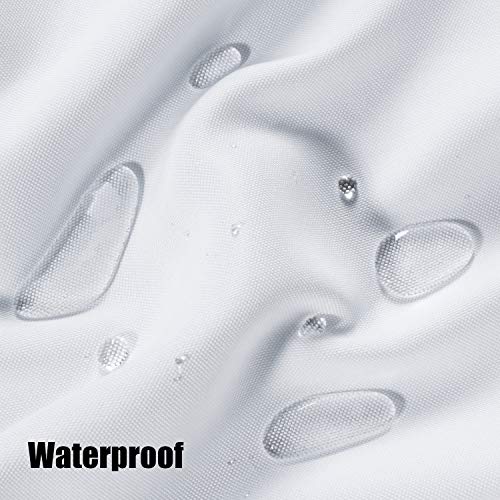 BONZER ستائر خارجية من بونزر للباحة مقاومة للماء، خصوصية سميكة ممتازة، ستائر خارجية مقاومة للعوامل الجوية للبرندة، الجازبو، السطح، 1 لوحة، 54W x 84L بوصة، أبيض - Image 4