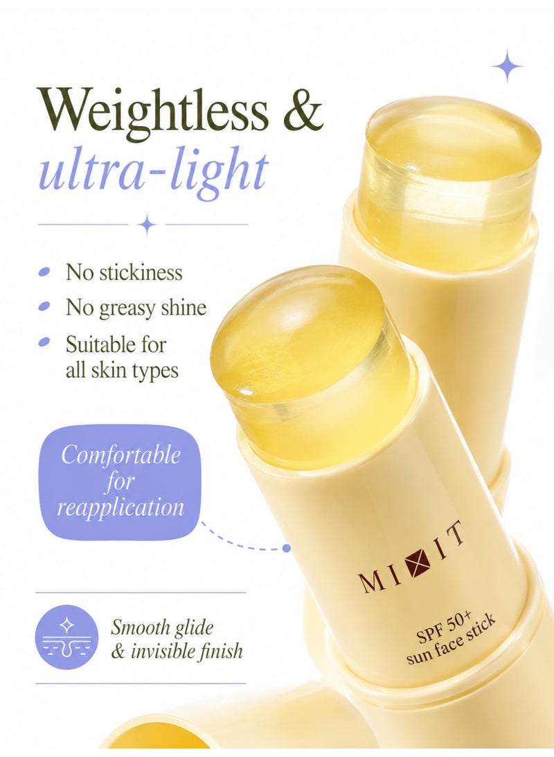 MIXIT SPF 50 Weightless Sun Protection Face Stick with Charm Bag, Easy to apply, 15g - Image 5