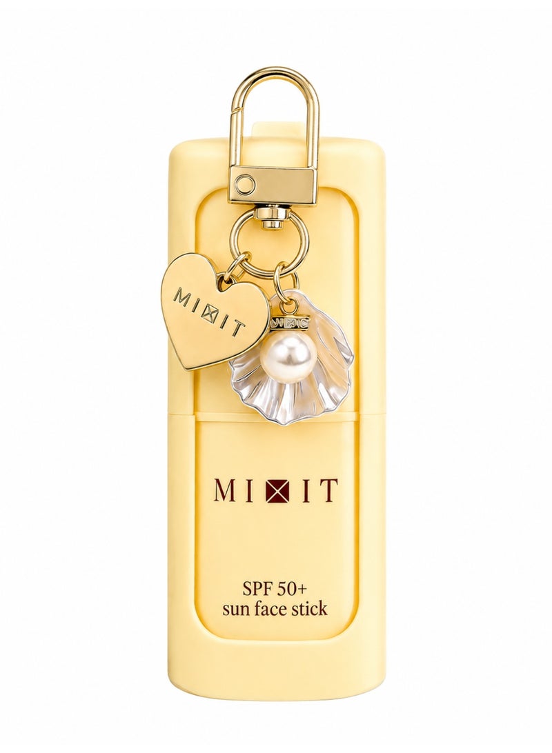 MIXIT SPF 50 Weightless Sun Protection Face Stick with Charm Bag, Easy to apply, 15g - Image 1