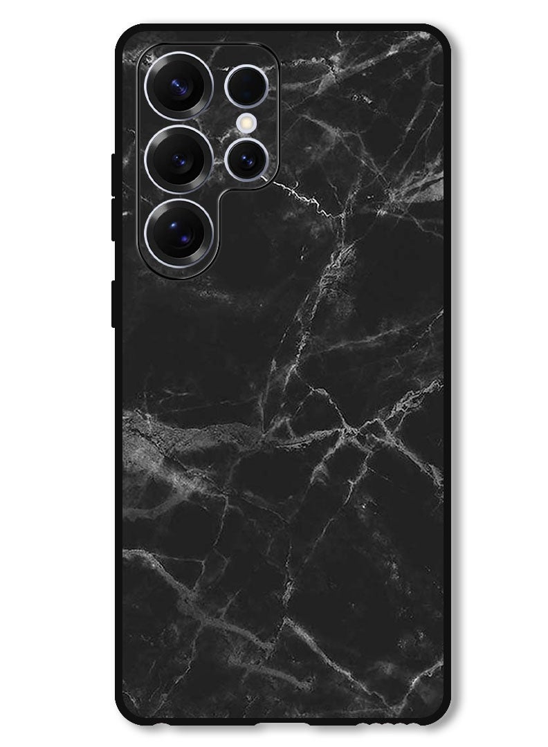 Theodor Protective Case Anti Scratch Shock Proof Bumper Cover For Samsung Galaxy S25 Ultra Black Marble - Image 1