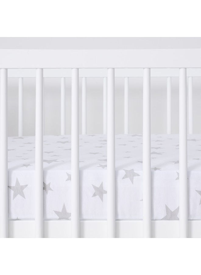 Snuz - Light Breathable And 100% Soft Jersey Cotton Fitted Sheets For Cot & Cot Bed,Pack Of 2 - Stars - Image 1