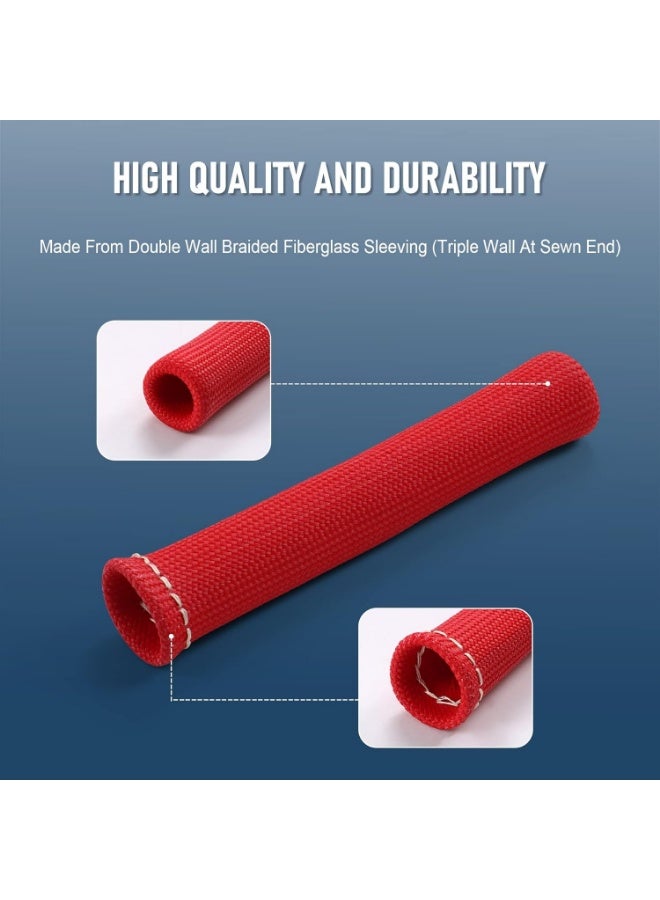 8PCS Red 1200° Spark Plug Wire Boots Heat Shield Protector Sleeve Cover Replacement for SBC BBC 350 454 6 Inch - Image 3