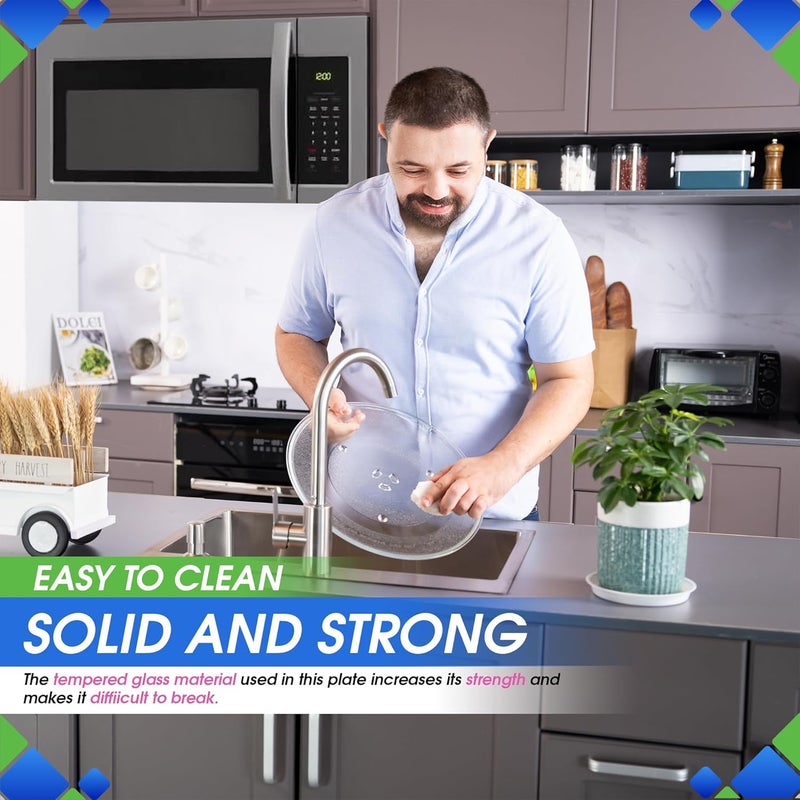 Bagean Microwave Plate Replacement 14 1/8 inch Fits W10531726 Whirlpool Microwave Glass Plate - Exactly Replaces Rotating Microwave Turntable Plate - Durable Oven Dish Tray For Better Cooking And Reheating - Image 4