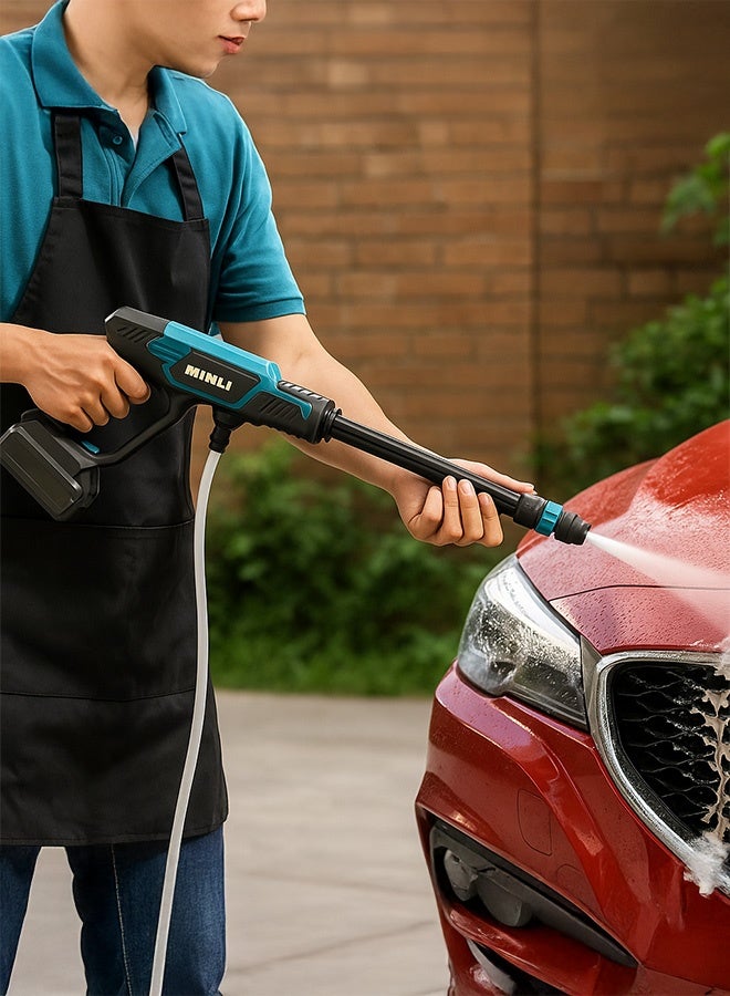 مينلى MINLI غسالة ضغط عالي لاسلكية بقدرة 18 فولت – رشاش ماء محمول يعمل بالبطارية، مثالي لغسيل السيارات، الحدائق، النوافذ، والتنظيف الخارجي. - Image 4